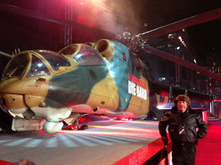 Mike Woodley owner of Aces High with helicopter used in Die Hard films