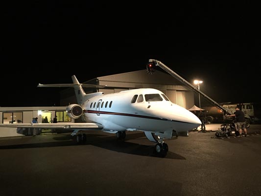 Private Jet outside hangar