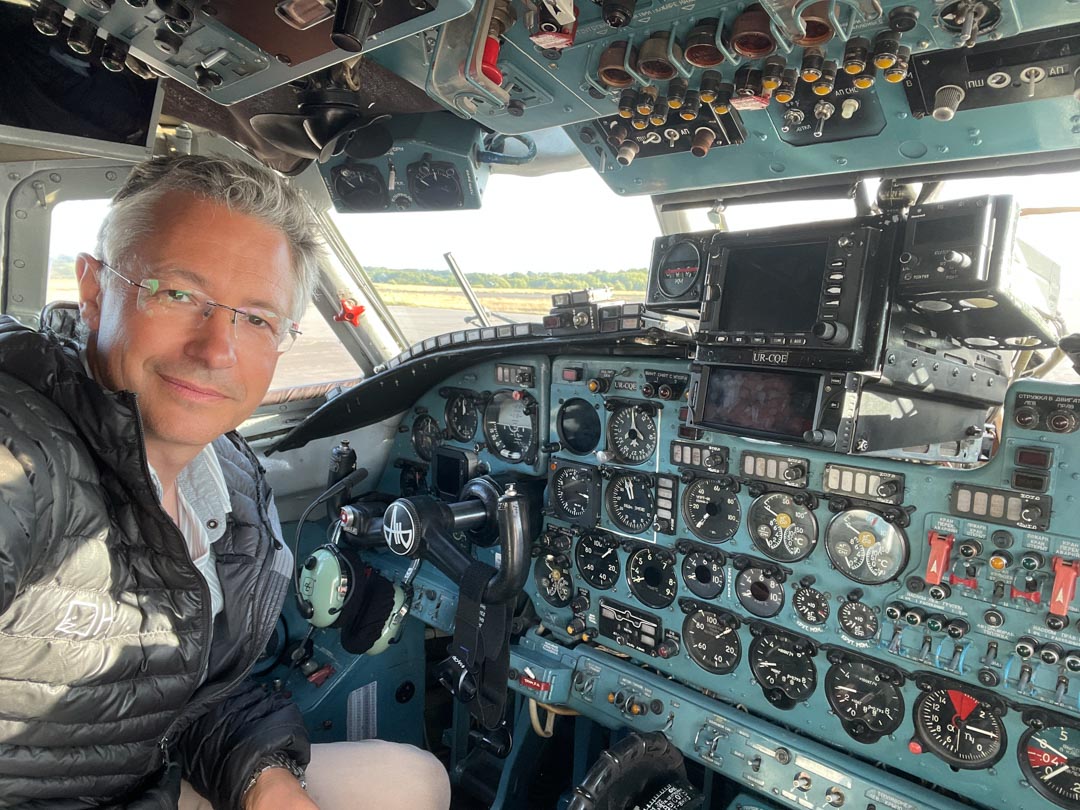 Jamie Chalkley - Aviation Filming sitting in cockpit